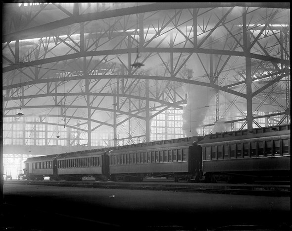 Inside the shed at South Station