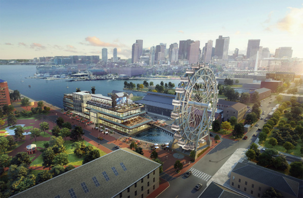 Proposed Navy Yard Ferris wheel and boat