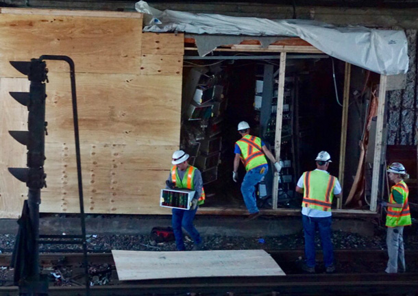 Repair work on the Red Line at JFK/UMass