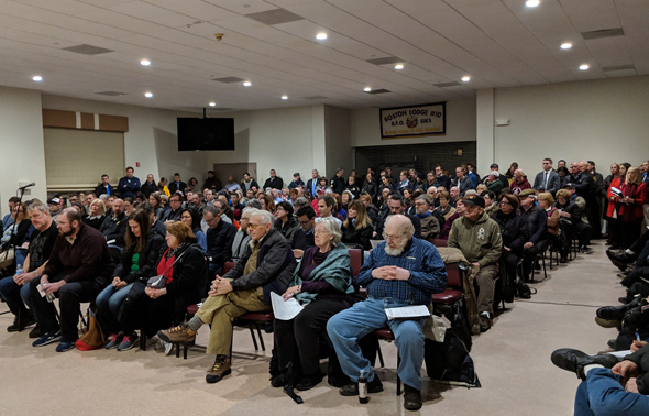 Crowd at the meeting