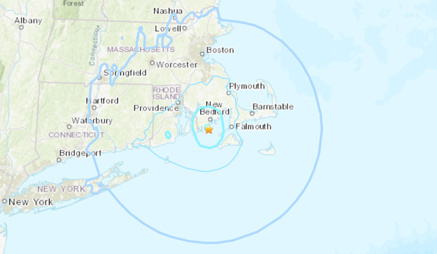 Map showing the extent of the quake