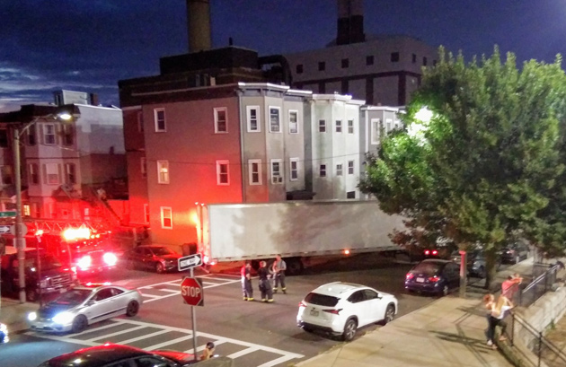 Stuck truck in South Boston