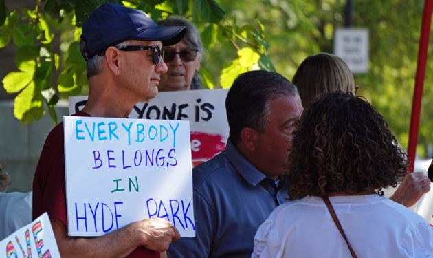 Sign: Everyone belongs in Hyde Park