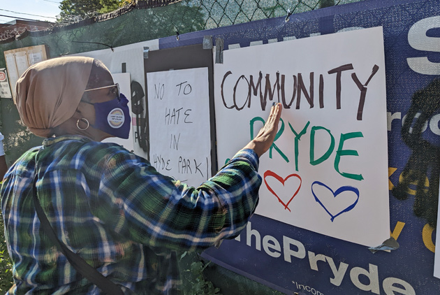 Homophobic sign gets covered