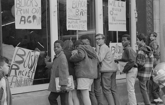 Students look into occupied BRA office