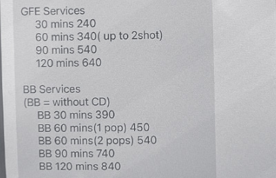 Menu of services