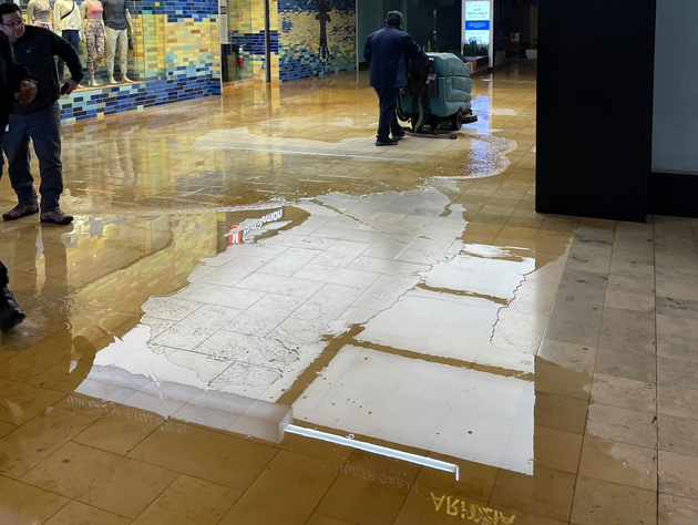 Flooding in the Pru mall