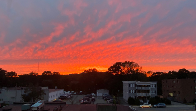 Sunset over Jamaica Plain